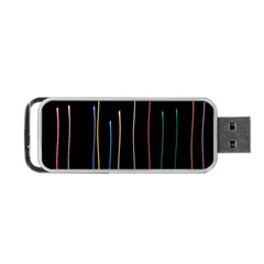 Falling Light Lines Color Pink Blue Yellow Portable Usb Flash (one Side)