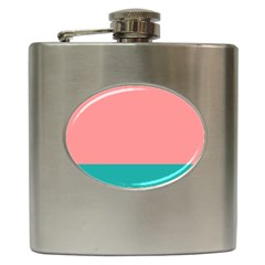 Flag Color Pink Blue Line Hip Flask (6 Oz) by Alisyart