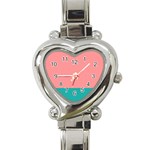 Flag Color Pink Blue Line Heart Italian Charm Watch Front