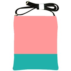 Flag Color Pink Blue Line Shoulder Sling Bags by Alisyart