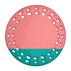 Flag Color Pink Blue Line Round Filigree Ornament (two Sides)