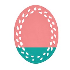 Flag Color Pink Blue Line Oval Filigree Ornament (two Sides)