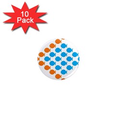 Fish Arrow Orange Blue 1  Mini Magnet (10 Pack) 