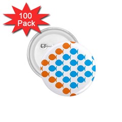 Fish Arrow Orange Blue 1 75  Buttons (100 Pack)  by Alisyart