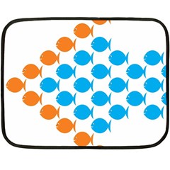 Fish Arrow Orange Blue Double Sided Fleece Blanket (mini) 