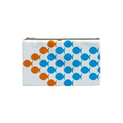 Fish Arrow Orange Blue Cosmetic Bag (small) 