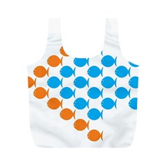 Fish Arrow Orange Blue Full Print Recycle Bags (m)  by Alisyart