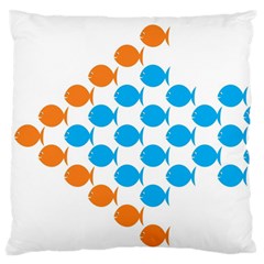 Fish Arrow Orange Blue Standard Flano Cushion Case (two Sides) by Alisyart