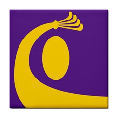 Flag Purple Yellow Circle Tile Coasters by Alisyart