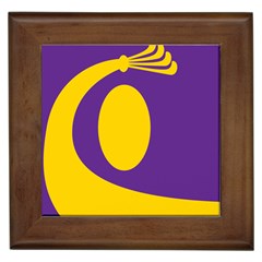 Flag Purple Yellow Circle Framed Tiles