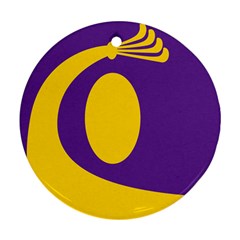 Flag Purple Yellow Circle Ornament (Round)