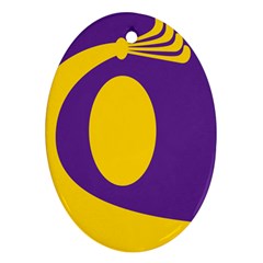 Flag Purple Yellow Circle Ornament (Oval)