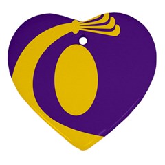 Flag Purple Yellow Circle Ornament (Heart)