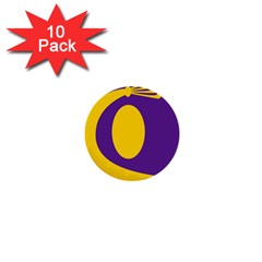 Flag Purple Yellow Circle 1  Mini Buttons (10 pack) 