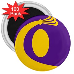 Flag Purple Yellow Circle 3  Magnets (100 pack)