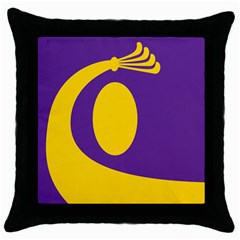 Flag Purple Yellow Circle Throw Pillow Case (black) by Alisyart