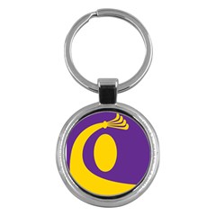 Flag Purple Yellow Circle Key Chains (Round) 