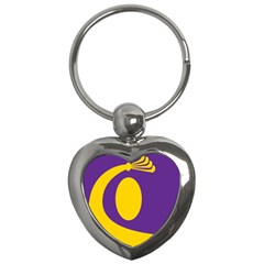 Flag Purple Yellow Circle Key Chains (Heart) 