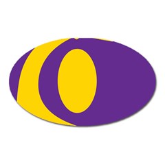 Flag Purple Yellow Circle Oval Magnet by Alisyart