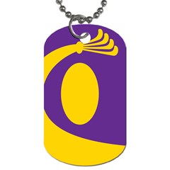 Flag Purple Yellow Circle Dog Tag (Two Sides)