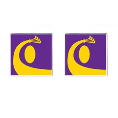 Flag Purple Yellow Circle Cufflinks (Square)