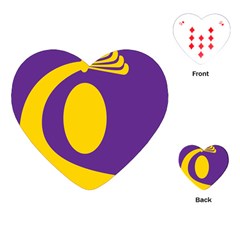 Flag Purple Yellow Circle Playing Cards (Heart) 