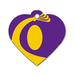 Flag Purple Yellow Circle Dog Tag Heart (two Sides)