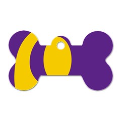 Flag Purple Yellow Circle Dog Tag Bone (two Sides) by Alisyart