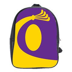 Flag Purple Yellow Circle School Bags(large)  by Alisyart