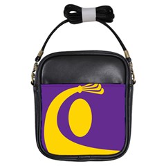 Flag Purple Yellow Circle Girls Sling Bags