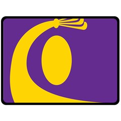 Flag Purple Yellow Circle Fleece Blanket (Large) 