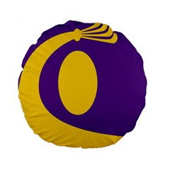 Flag Purple Yellow Circle Standard 15  Premium Round Cushions