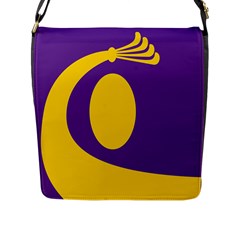 Flag Purple Yellow Circle Flap Messenger Bag (l) 