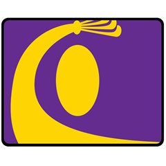 Flag Purple Yellow Circle Double Sided Fleece Blanket (Medium) 