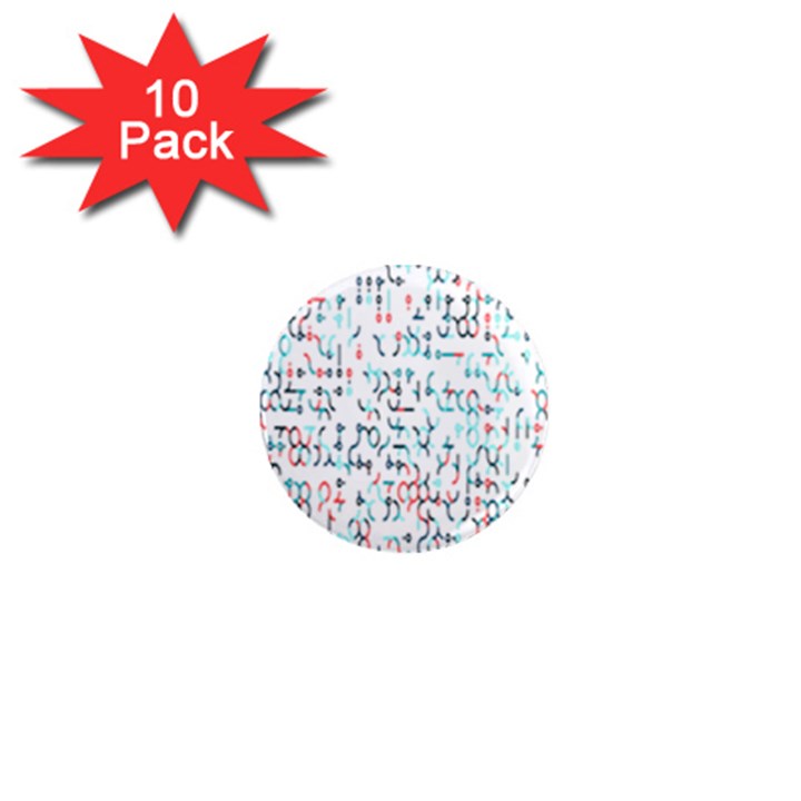 Connect Dots Color Rainbow Blue Red Circle Line 1  Mini Magnet (10 pack) 