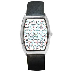 Connect Dots Color Rainbow Blue Red Circle Line Barrel Style Metal Watch