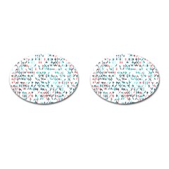 Connect Dots Color Rainbow Blue Red Circle Line Cufflinks (oval) by Alisyart