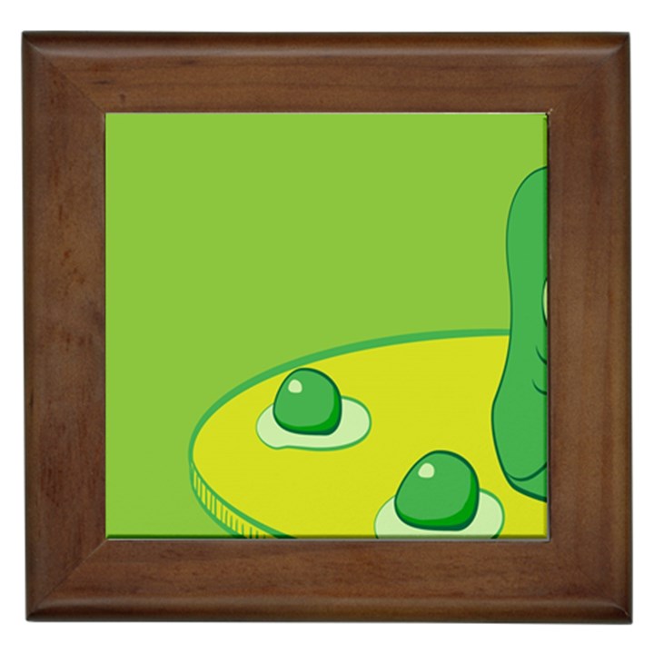 Food Egg Minimalist Yellow Green Framed Tiles