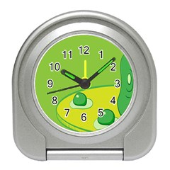 Food Egg Minimalist Yellow Green Travel Alarm Clocks