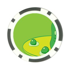 Food Egg Minimalist Yellow Green Poker Chip Card Guard