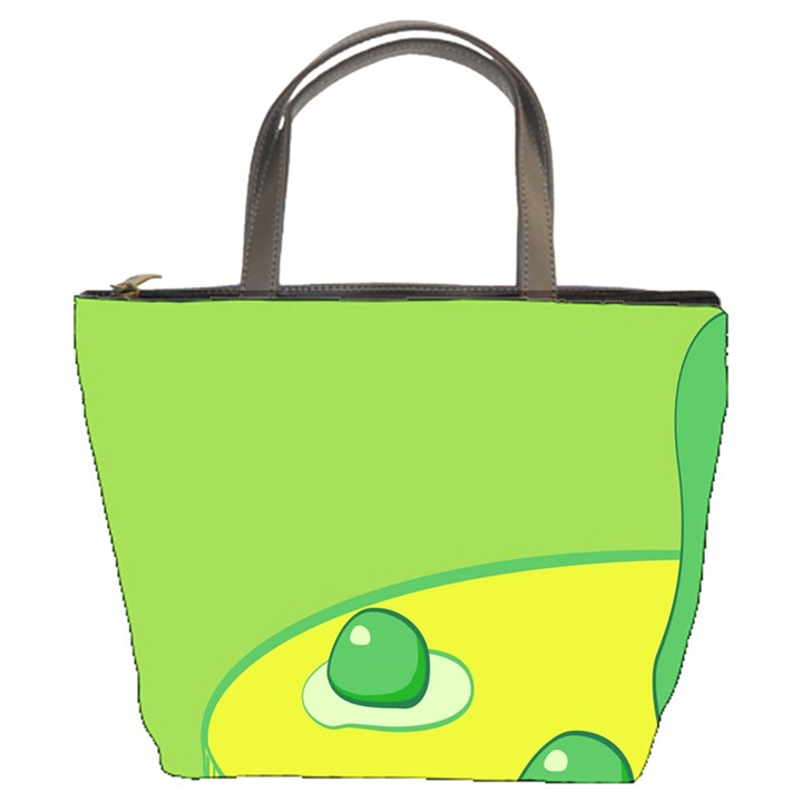 Food Egg Minimalist Yellow Green Bucket Bags