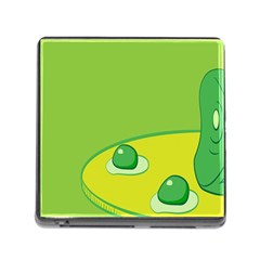 Food Egg Minimalist Yellow Green Memory Card Reader (square) by Alisyart