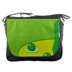 Food Egg Minimalist Yellow Green Messenger Bags