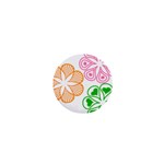 Flower Floral Love Valentine Star Pink Orange Green 1  Mini Buttons Front