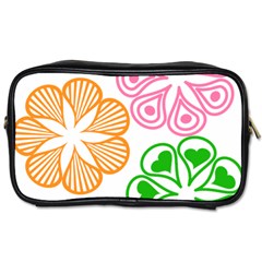 Flower Floral Love Valentine Star Pink Orange Green Toiletries Bags 2-side