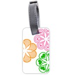 Flower Floral Love Valentine Star Pink Orange Green Luggage Tags (Two Sides) Front