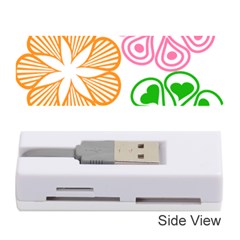 Flower Floral Love Valentine Star Pink Orange Green Memory Card Reader (stick) 