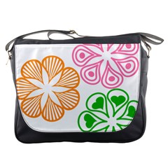 Flower Floral Love Valentine Star Pink Orange Green Messenger Bags