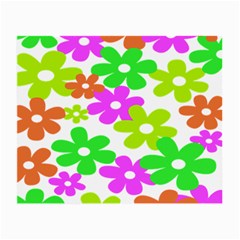 Flowers Floral Sunflower Rainbow Color Pink Orange Green Yellow Small Glasses Cloth (2-side)