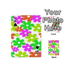 Flowers Floral Sunflower Rainbow Color Pink Orange Green Yellow Playing Cards 54 (mini) 
